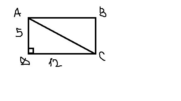 Стороны прямоугольника 5 и 12 см