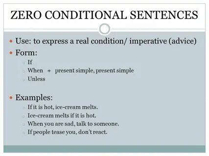 Conditional 0 sentences