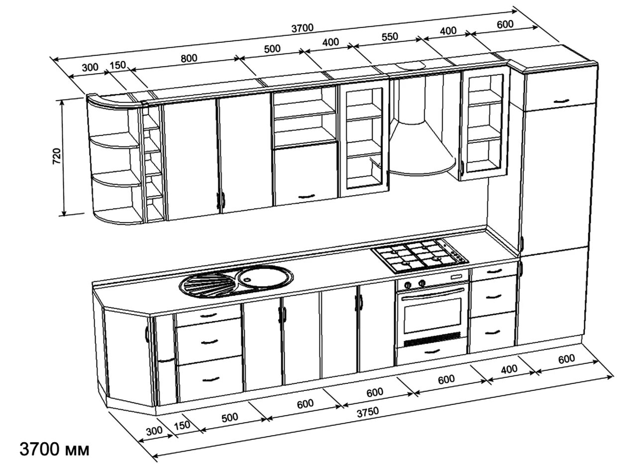 Кухонной мебели чертежи стандарт. Стандартная ширина кухонного гарнитура схема. Стандартные Размеры кухонной мебели типовые Размеры чертежи. Размеры готовой кухни