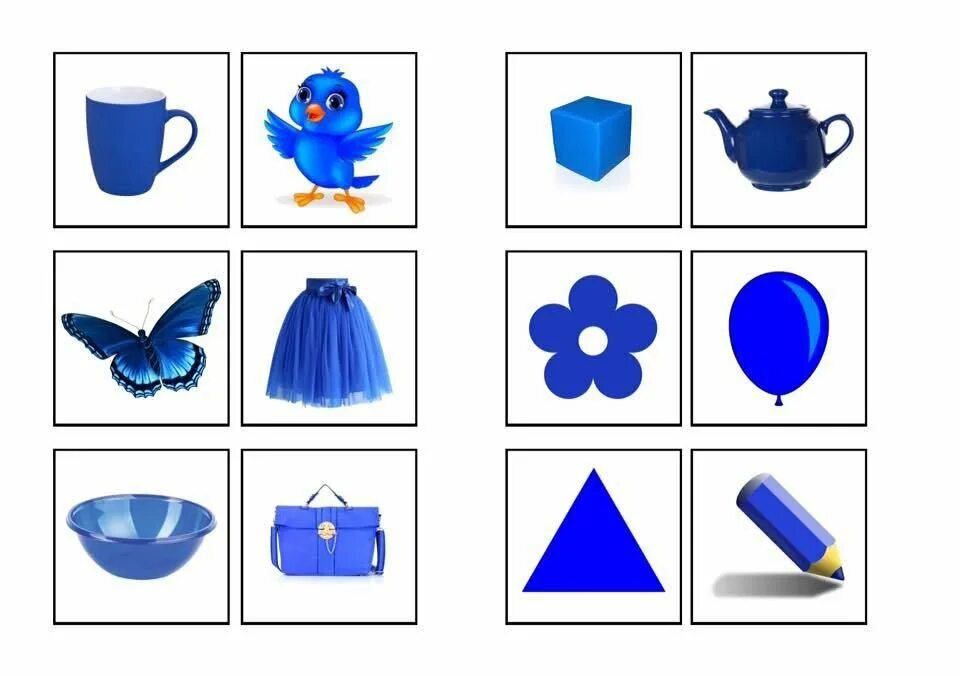 Голубой средняя группа. Предметы синего цвета. Предметы синего цвета для детей. Карточки для изучения цветов. Цветные предметы.