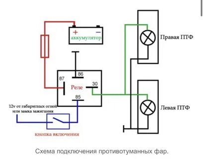 Схема подключения кнопки фар