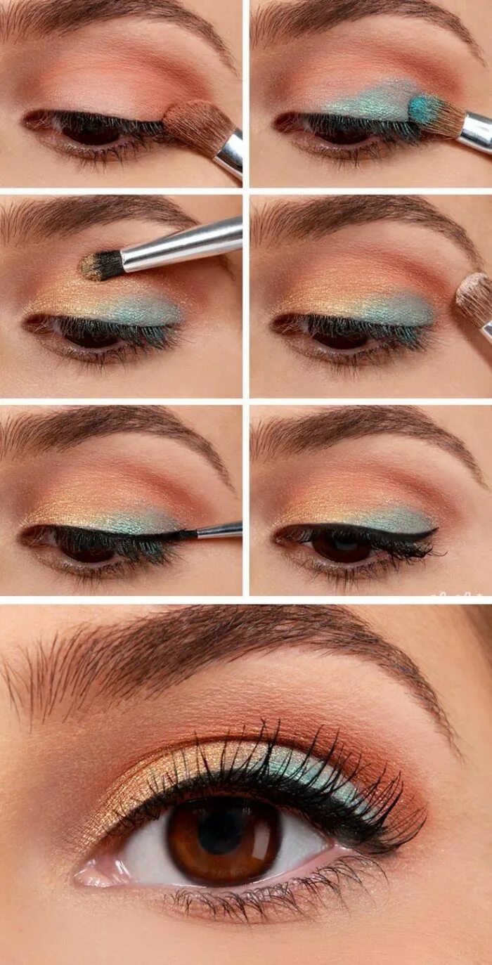 Дневной макияж глаз пошагово Eye makeup, Makeup, Simple eyeshadow