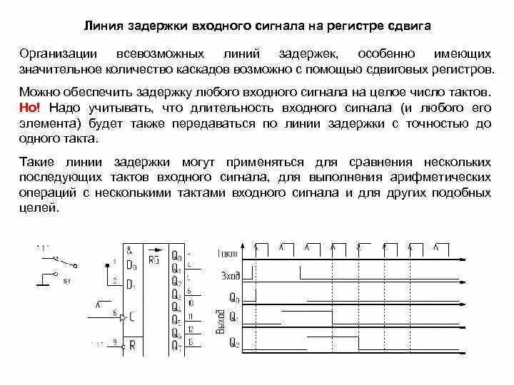 Переменный регистр. Временные диаграммы регистра сдвига. Линия задержки сигнала на сдвиговом регистре. Линии задержки импульсный сигнал. Схема задержка аналогового сигнала.