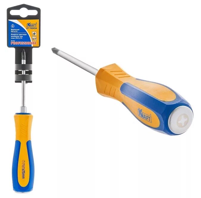 Отвертка комбинированная 2-в-1 kraft 700468. Rexant 700451. (синяя) эко. Отвертка kraft. Жало, двухкомп.