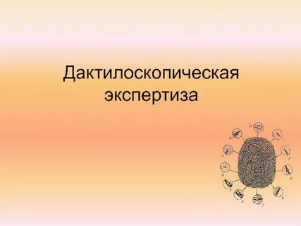 Дактилоскопическая экспертиза