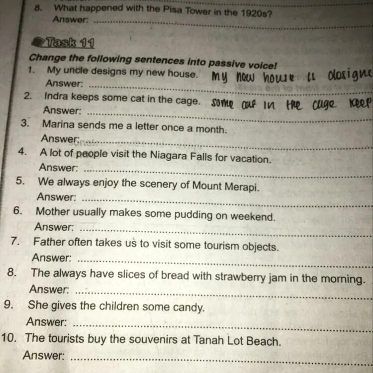 Extend the following sentences. Change the following sentences into the Passive Voice. Change the following into Passive. Rewrite the following sentences into the Passive. Exercise 165 change the following sentences into the Passive.