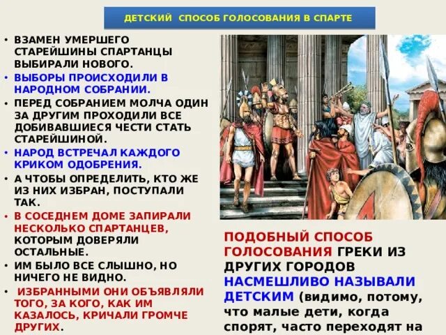 Древняя Спарта совет старейшин. Детский способ голосования в Спарте. Детский способ голосования в Спарте 5 класс. Афинское и Спартанское государство.