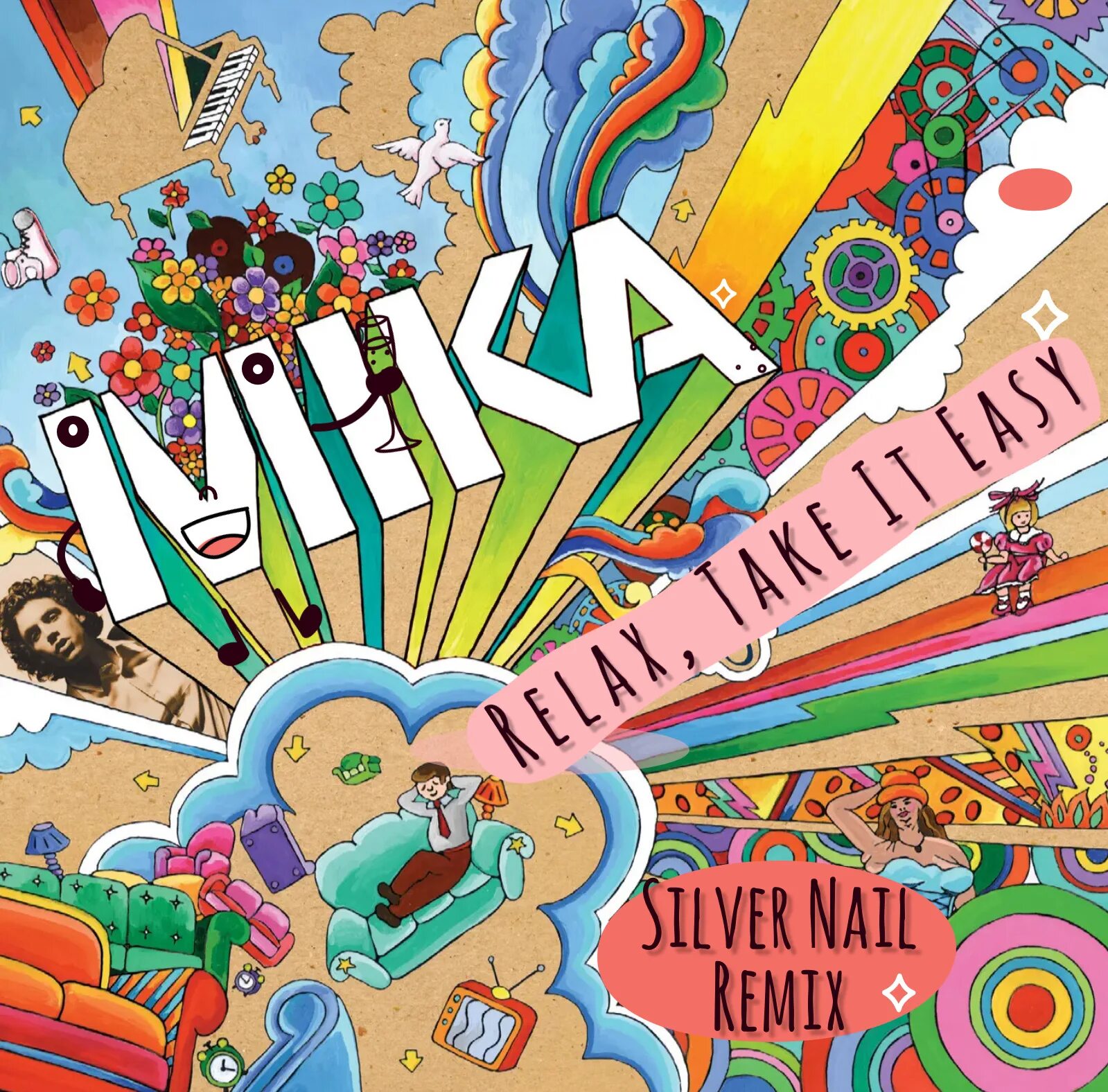 Relax take it. Mika relax take it easy. обложка. классные обложки альбомов. яркая обложка альбома.