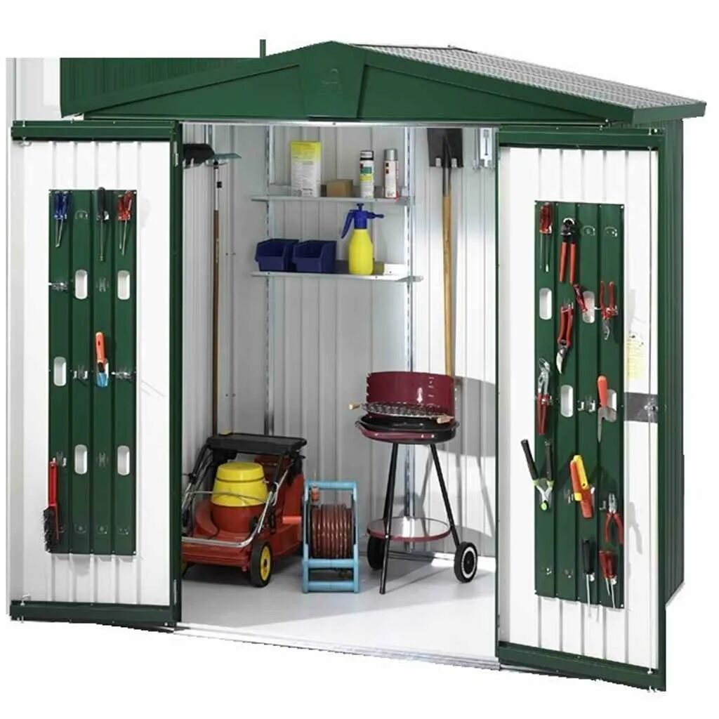 Шкаф хоз инвентаря. Набор полок для сарая фактор (6 ft accessories) (17360997) keter 245542. садовый домик для инвентаря. хранение садового инвентаря в сарае. навес для садового инвентаря.
