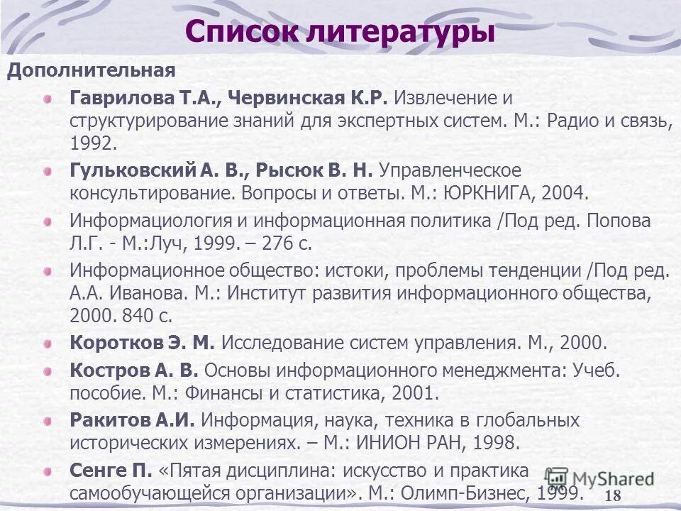 список литературы доп