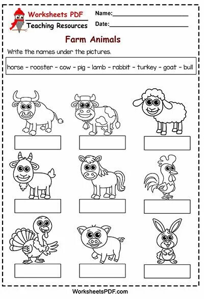 Animals Worksheets pdf. Farm animals Worksheets. Animals Worksheets for Kindergarten. Name animals Worksheets. Farm animals worksheet