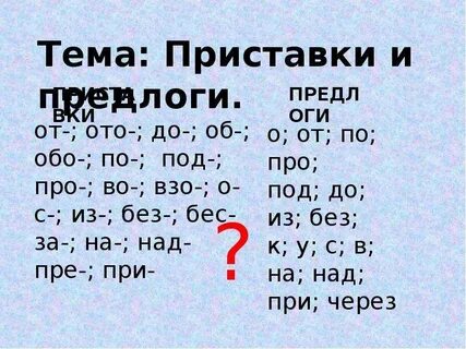 Примеры приставок 3 класс