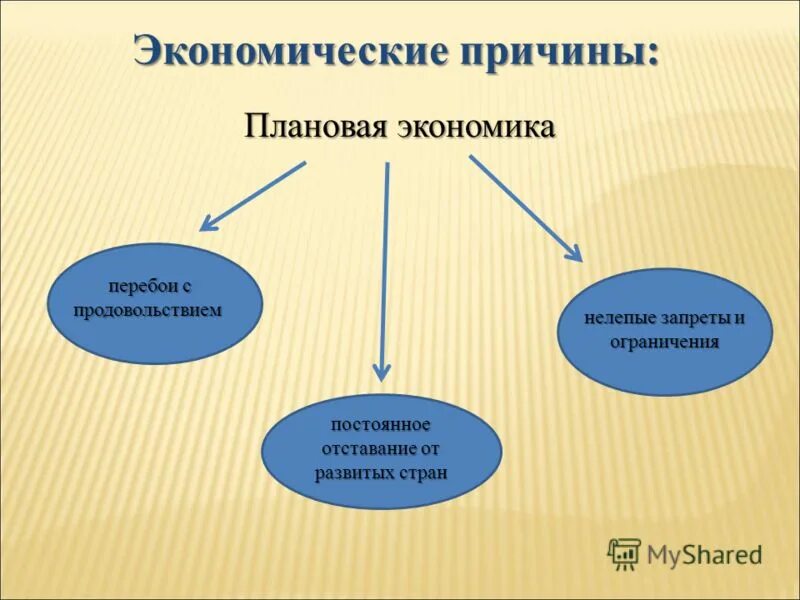 Подберите для каждой из причин предпосылок. Причины плановой экономики в СССР. Плановая система экономики. Экономические предпосылки.