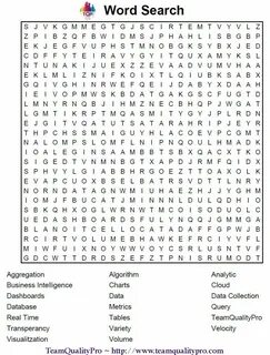 BigData Word Search TeamQualityPro Word puzzles, Business intelligence, Big data