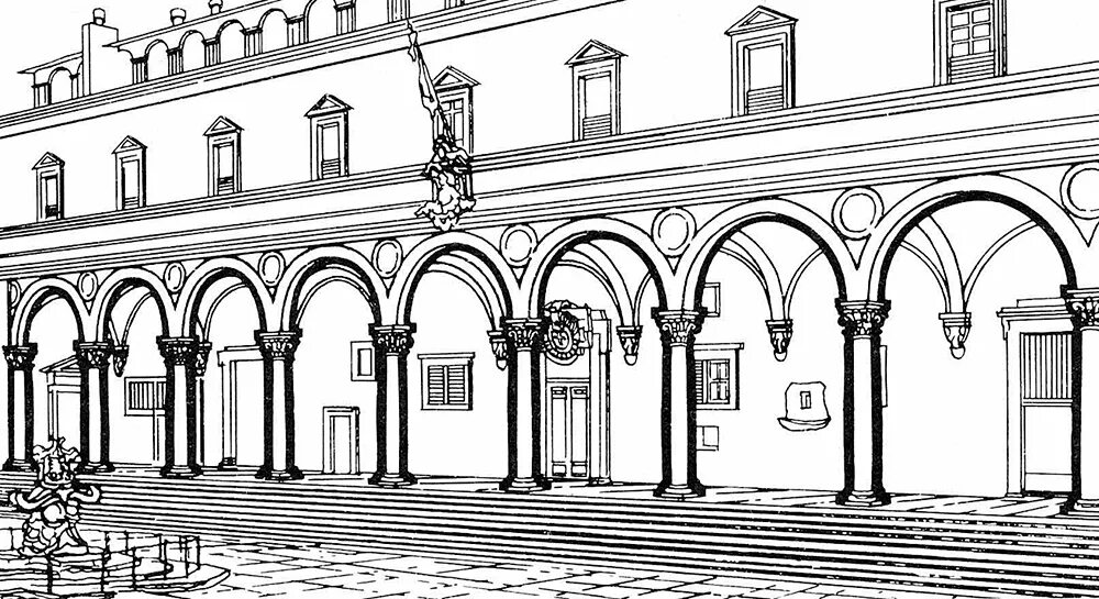 Ряд одинаковый по форме и величине арок. Ряд одинаковый по форме и величине арок. Ползучая аркатура. Ряд одинаковый по форме и величине арок. Греческая арка сбоку.