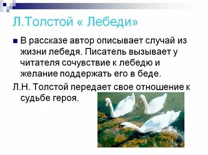 Основная мысль произведения лебедь