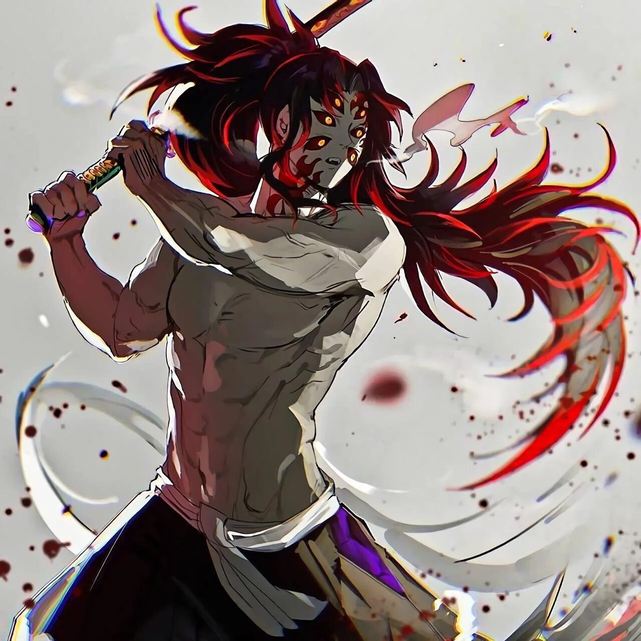 Сильнейший демон в школе демонов. Демон slayer kimetsu. демон slayer kimetsu кокушибо. демон самурай ошикуру.