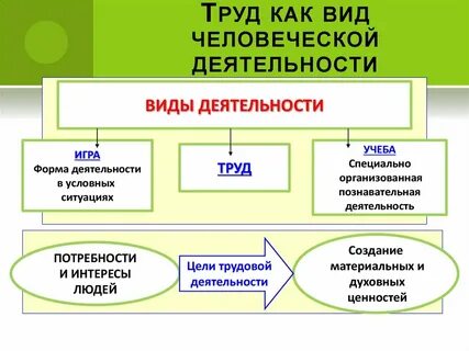 Вид деятельности труд примеры