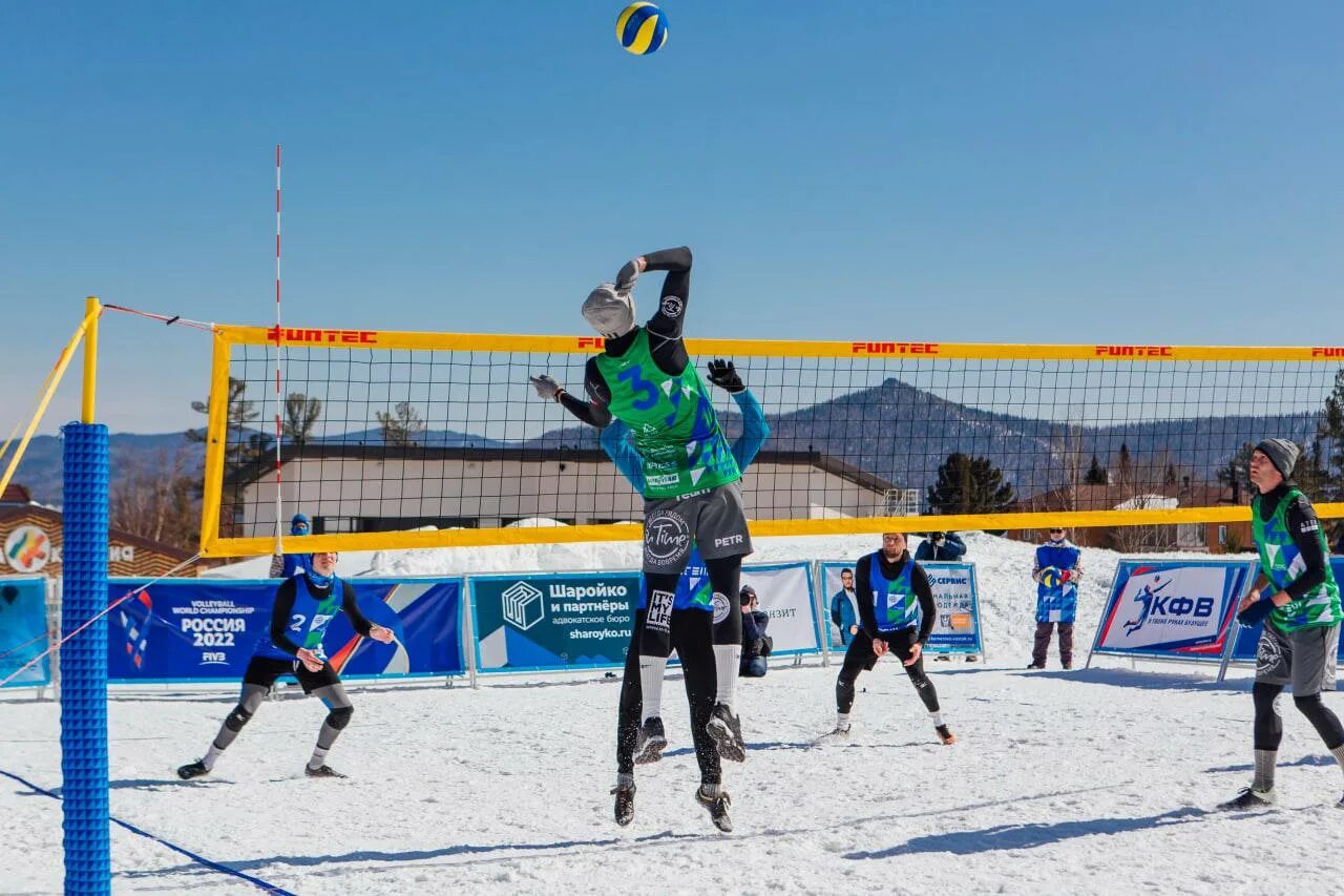 Россия 2 19 апреля. Финал волейбол на снегу Шерегеш. Snow Volleyball.