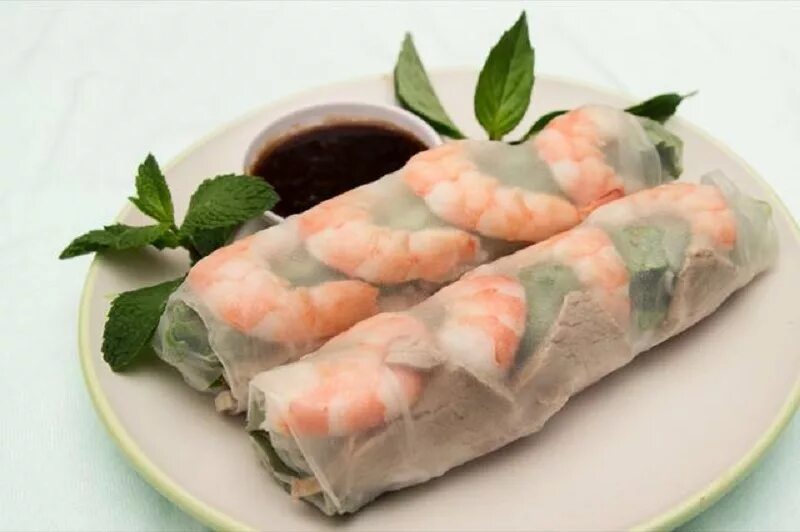 Гой куон. Спринг ролл гой том га. gỏi cuốn. вьетнамский ролл с креветками.