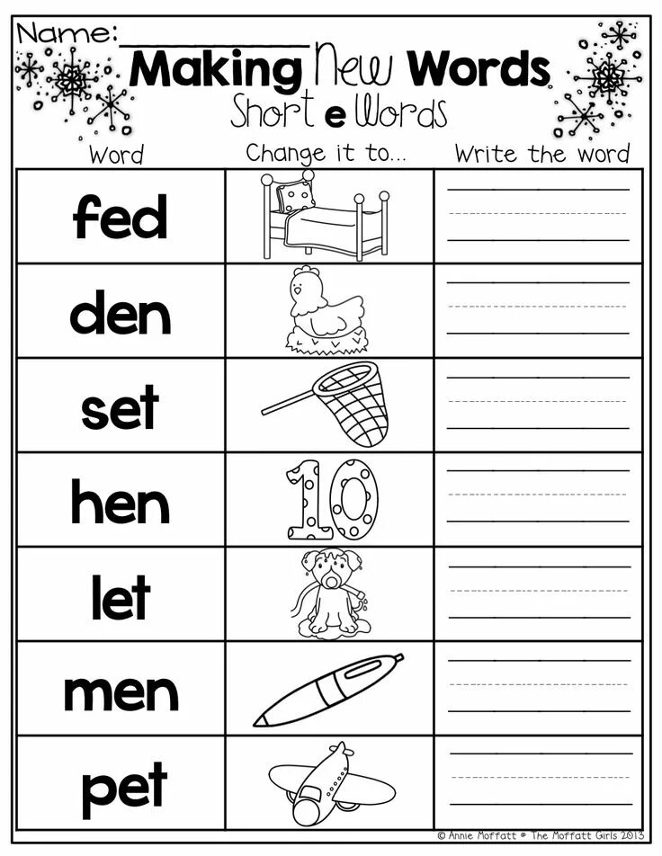 Write the new words