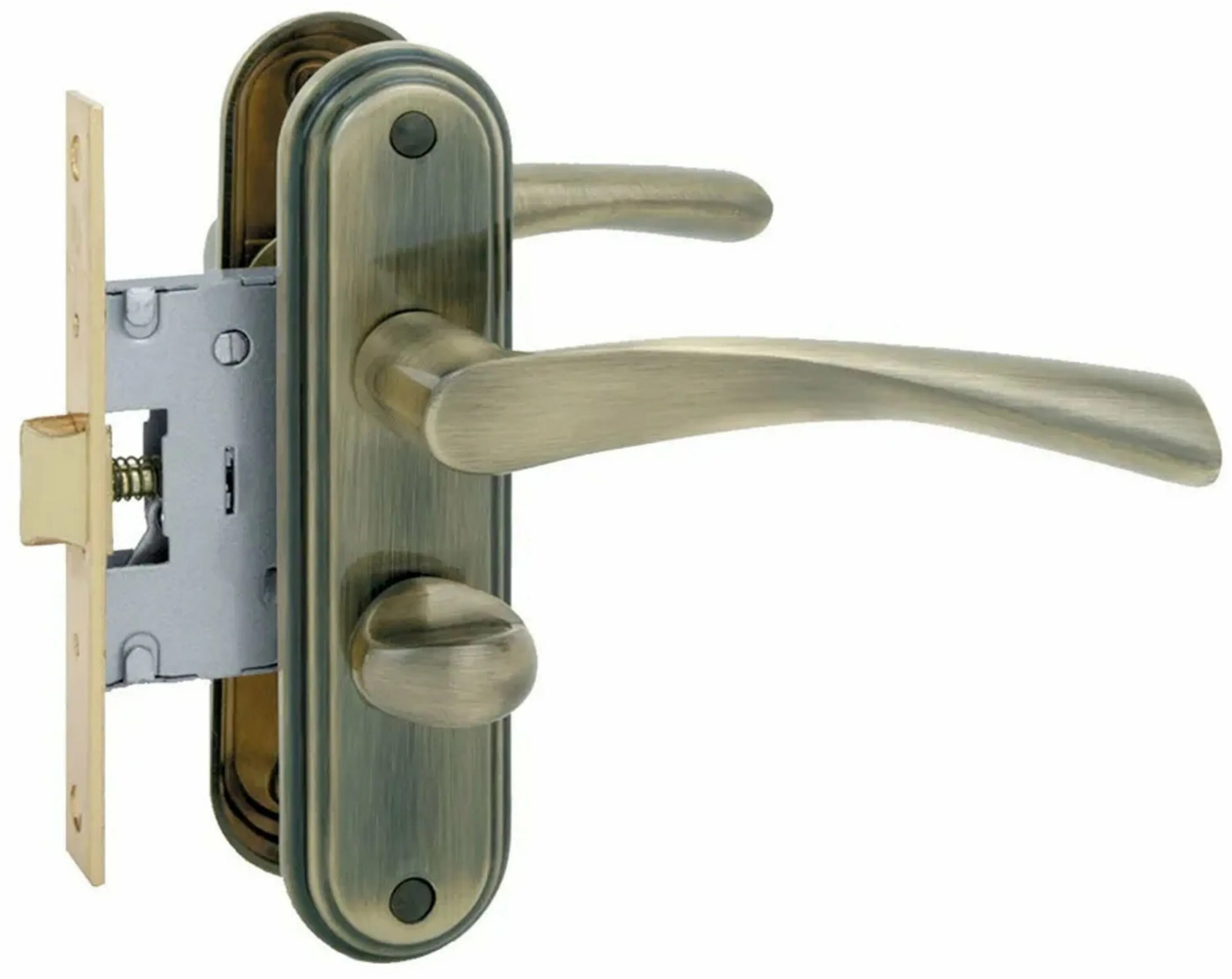 замок врезной arni 285 ab. дверной замок врезной с защелкой для деревянной двери. врезной замок для межкомнатной двери с защелкой. 3188), межкомнатная, фиксатор, цвет медь. врезная поворотная задвижка palladium.