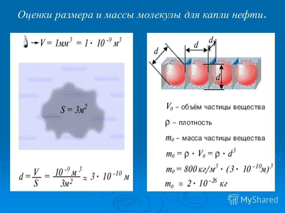 Размер молекул 10