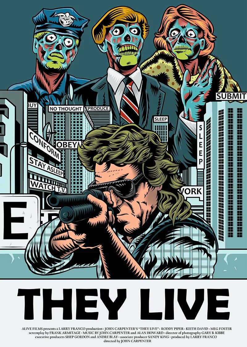 They lives или they live. They Live 1988 poster. Чужие среди нас арт. Чужие среди нас / they Live.