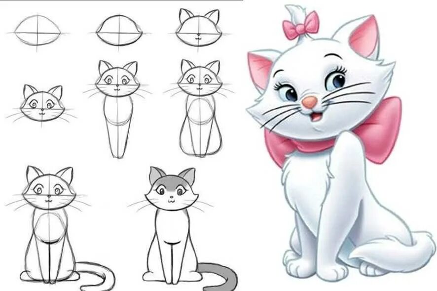 Котики которые можно срисовать