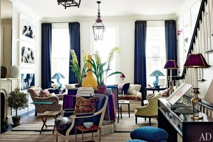 Стиль эклектика в интерьере: описание, фото - Rehouz Colorful living room design