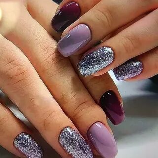 Дизайн ногтей фиолетовый с серебром (70 фото) .