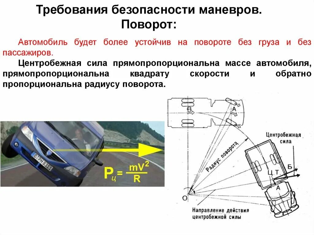 Центробежная сила автомобиля. Радиус поворота автомобиля. Центробежная сила автомобиля при повороте. Направление центробежной силы. Скорость и передача на поворотах