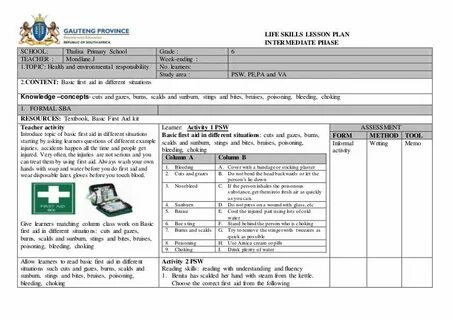 Lesson plan 6