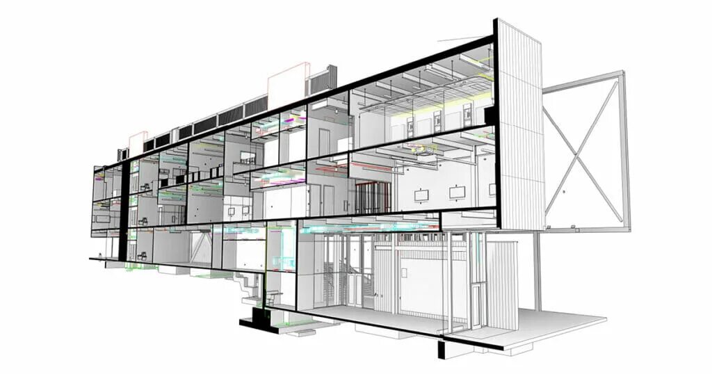 Revit ЦОД. Revit визуализация. MODPLUS для Revit. Ревит модели стеллажи для склада. Title views