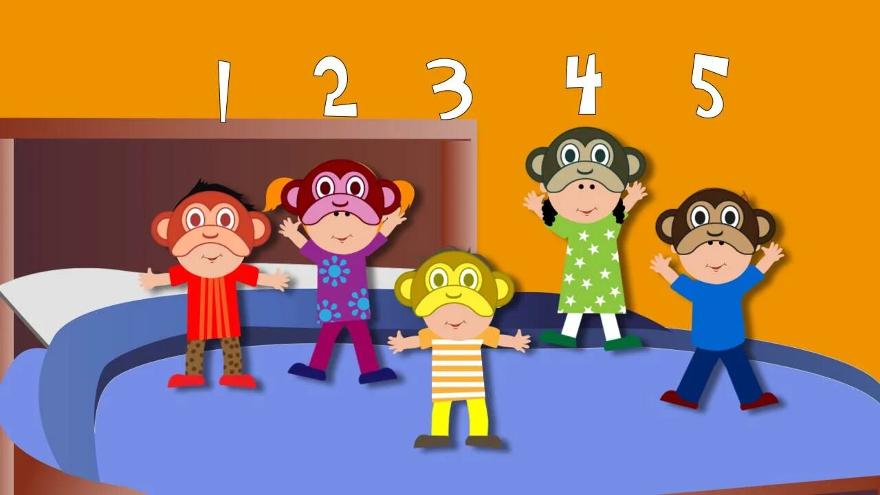 Включи five little monkeys. One little monkey. маска five little monkey. обезьянки с английскими цифрами. tabtale 5 little monkeys.