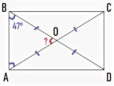 Диагональ прямоугольника угол 86
