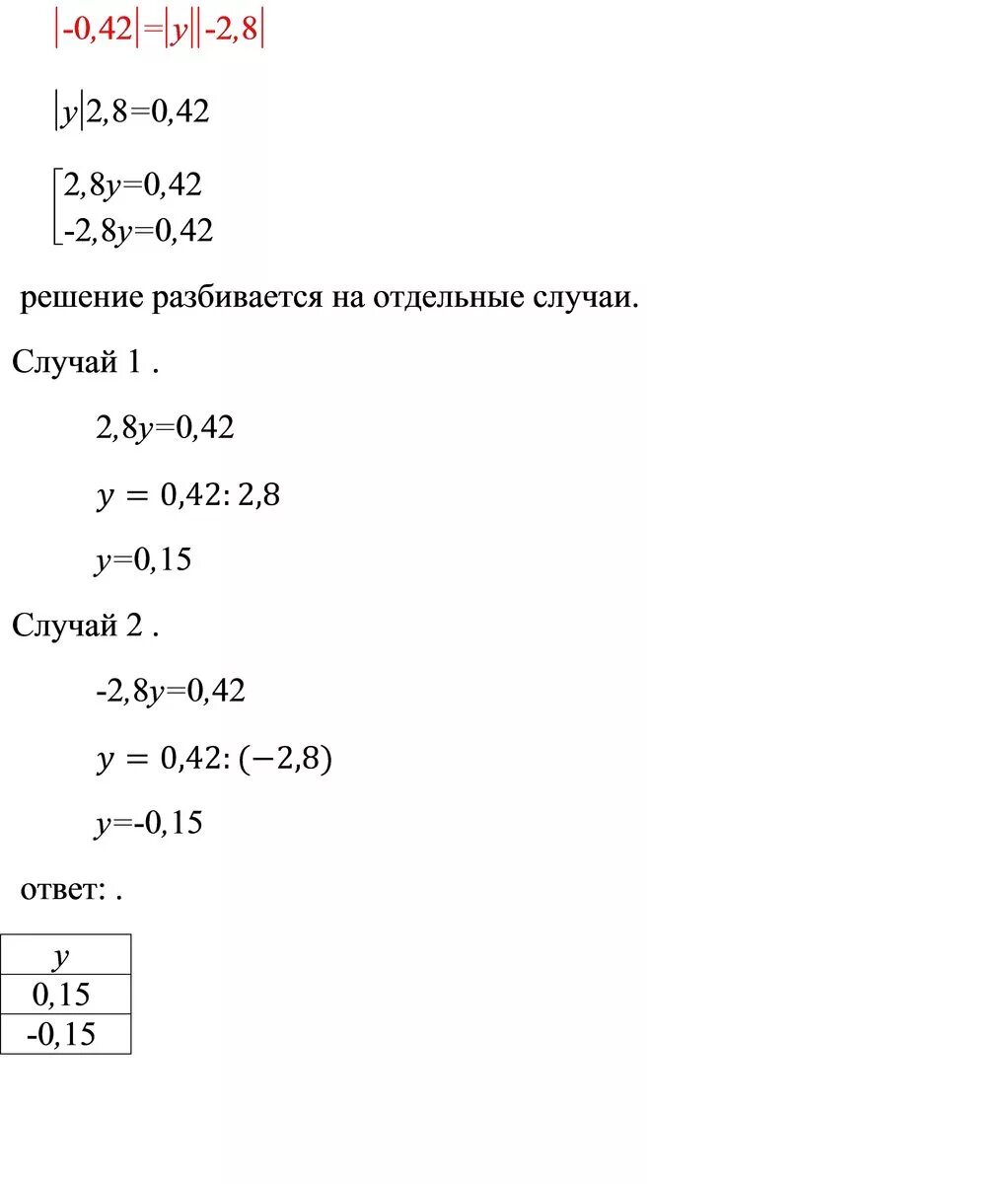 0 42 y 2 8. Найдите два корня уравнения 0.7 у 0.42. Найдите корень уравнения 0,8. Найди два корня уравнения (-0,7)*(y)=(0,42). Найди 2 корня уравнения -0.42 y -2.8.