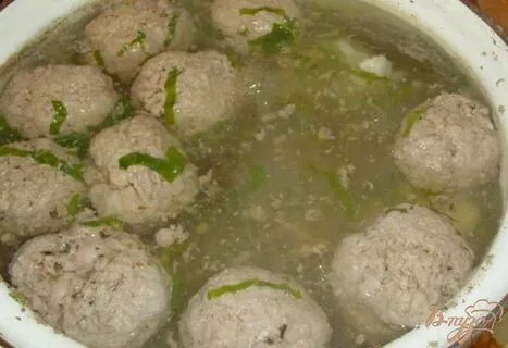 Мясо в тесте в бульоне