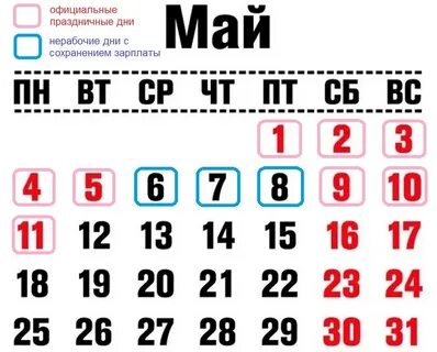 Нерабочие в мае