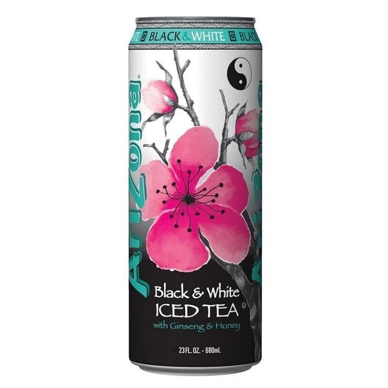 Аризона чай белый. Чай Arizona Black & White Iced Tea with Ginseng and Honey, банка. Аризона айс ти чай блек энд Вайт 680мл (Black and White) (24) 2869. Arizona Black and White Iced Tea. Айс чай