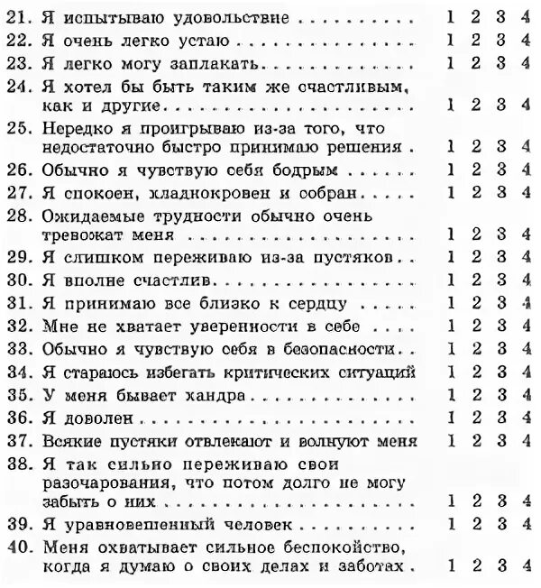 «Шкала самооценки уровня тревожности». Шкала самооценки уровня тревожности ч.д Спилбергера ю.л ханина. Методика диагностики самооценки Спилбергера - ханина. Шкала оценки уровня тревожности (ч.д. Спилберга, ю.л. ханина).