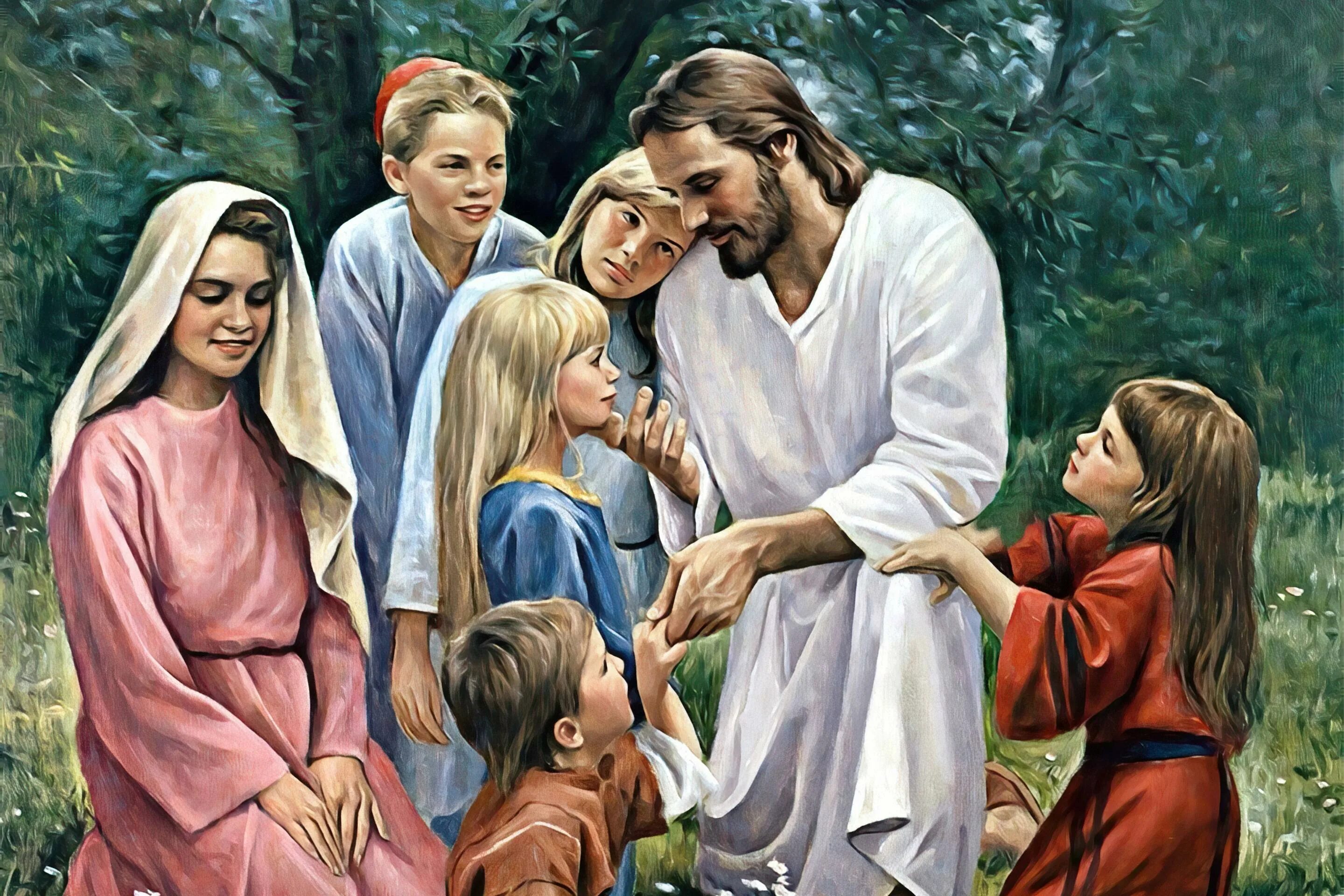 Иисус и дети. ICUC S detcmi. Дети Бога. Господь и дети. Люди дети богов