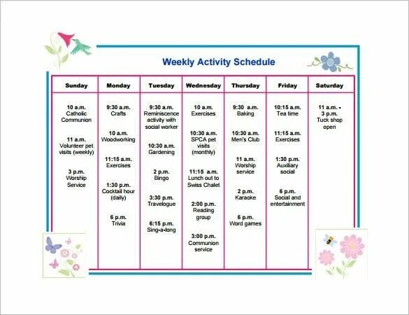 Activities Schedule. Weekly activities. Активити расписание. Activity Plan. 30 activities