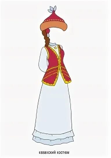 Шаблон кукла в национальном костюме