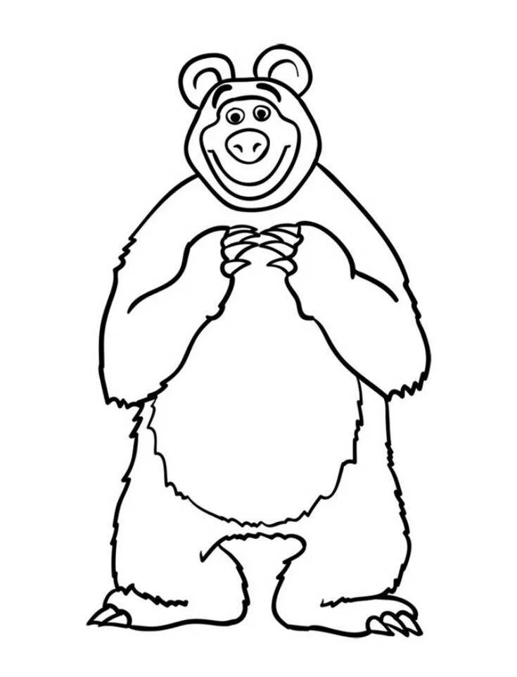 Маша и медведь легкие. Медведь рисунок. Медведь раскраска. Медведь рисунок карандашом. Рисунок медведя для срисовки.