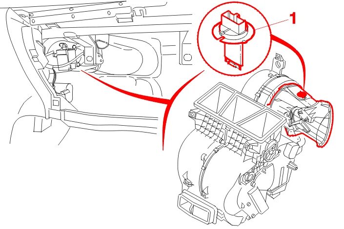 Replacing the heater fan resistor (Peugeot 307, 2001-2008) - "Heating and air co