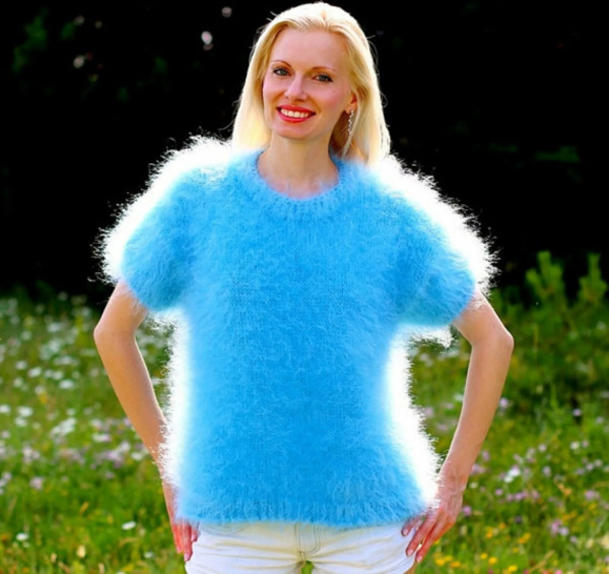 пуловер anny blatt. изделия из кид мохера. мохера моника 98. моника мохера. вязаные вещи из мохера.