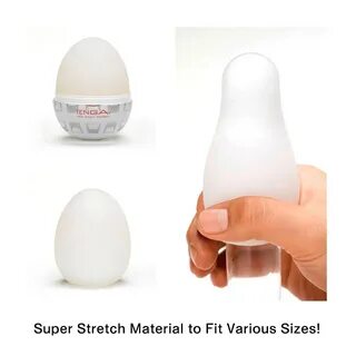 The very flexible masturbator sleeve is inside the egg-shaped case and can ...