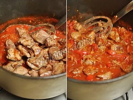 Болгарский перец с мясом в казане