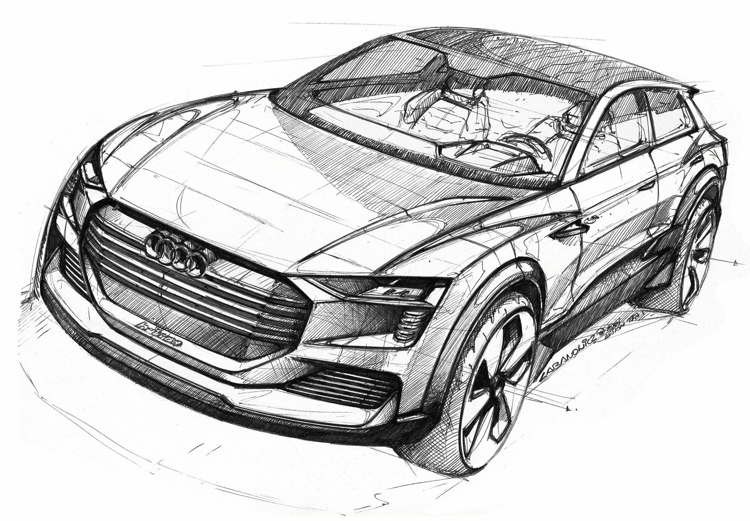 Концепт Ауди скетч. Audi h-tron quattro. Автомобиль рисунок. Эскиз автомобиля.